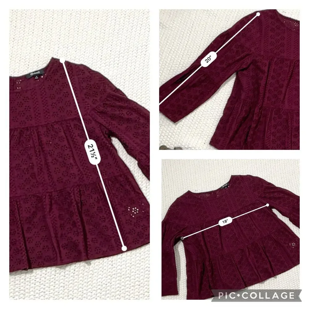 Madewell SZ M Eyelet Pattern Blouse Top